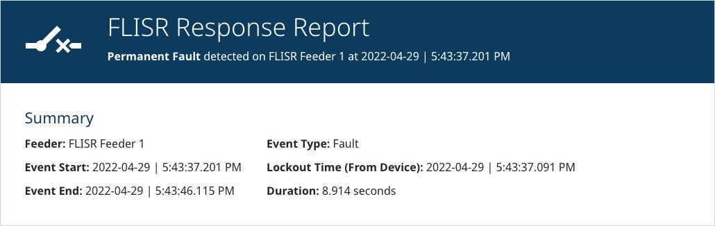 FLISR Report Summary